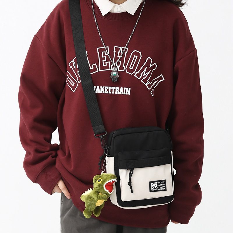 Women Men Canvas Shoulder Messenger Bags Small Korean Cute Fashion Female Crossbody Bag For Girl Boy 2022 Cloth Mini Handbags-