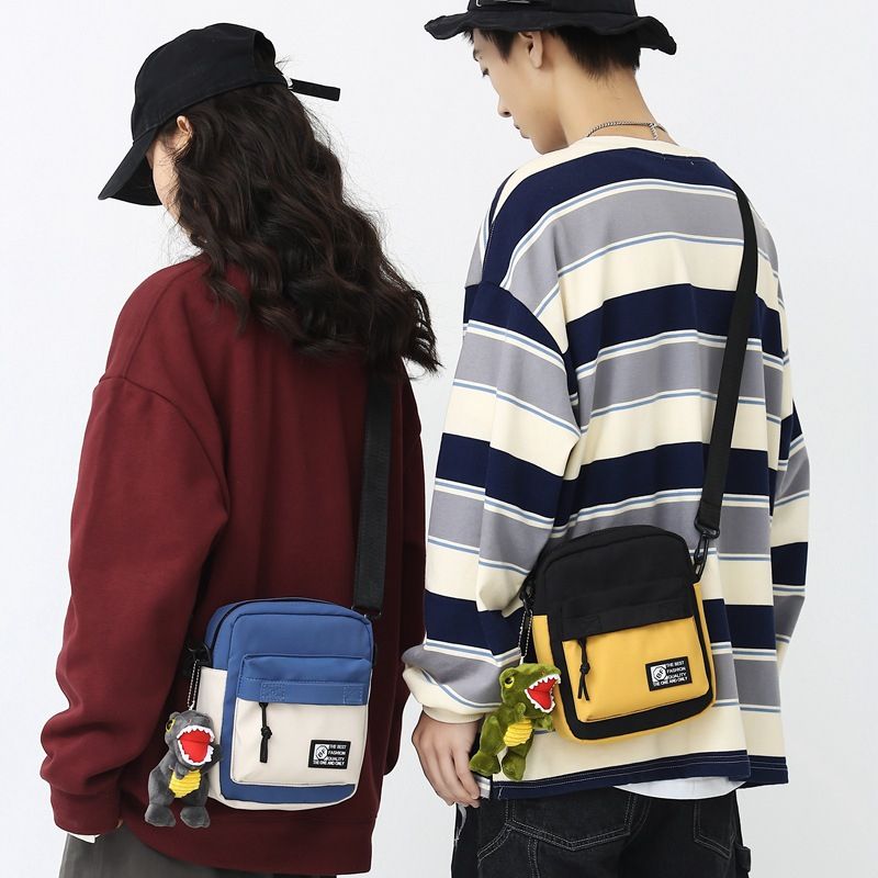 Women Men Canvas Shoulder Messenger Bags Small Korean Cute Fashion Female Crossbody Bag For Girl Boy 2022 Cloth Mini Handbags-