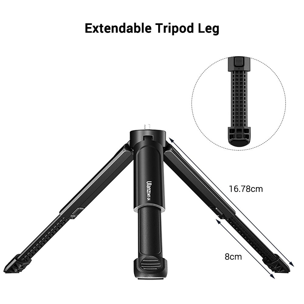 Extendable Table Tripod Adjustable Height With 1/4 Screw