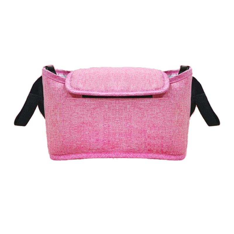 Sac De Rangement Pour Poussette De Bebe, Multi-poches, Impermeable, Porte-gobelet a Couches, Sac De Bouteille Pink