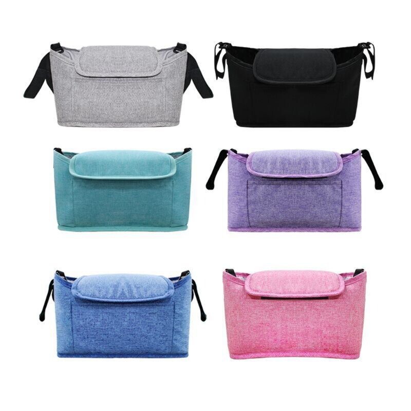Sac De Rangement Pour Poussette De Bebe, Multi-poches, Impermeable, Porte-gobelet a Couches, Sac De Bouteille Pink