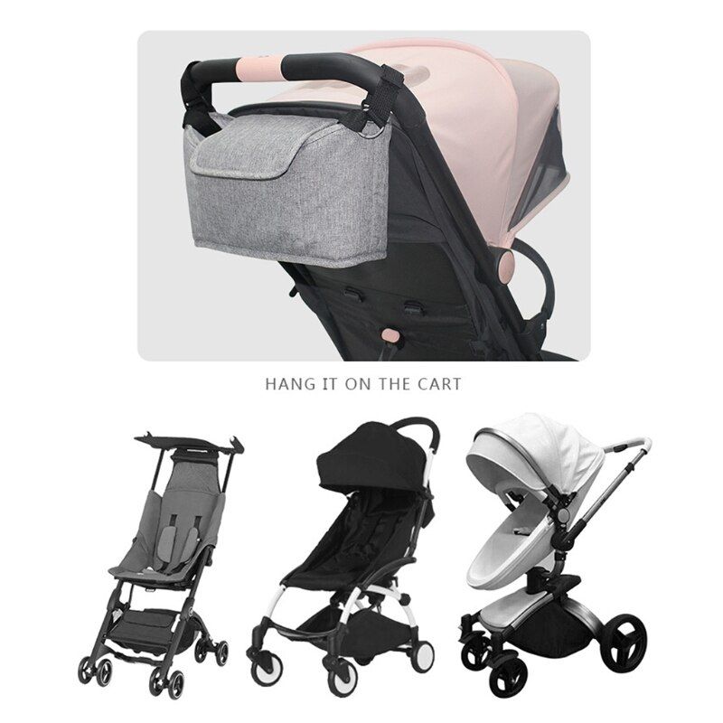 Sac De Rangement Pour Poussette De Bebe, Multi-poches, Impermeable, Porte-gobelet a Couches, Sac De Bouteille Pink