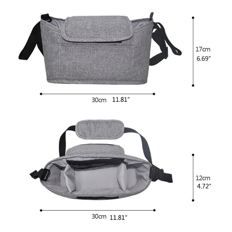 Sac De Rangement Pour Poussette De Bebe, Multi-poches, Impermeable, Porte-gobelet a Couches, Sac De Bouteille Pink