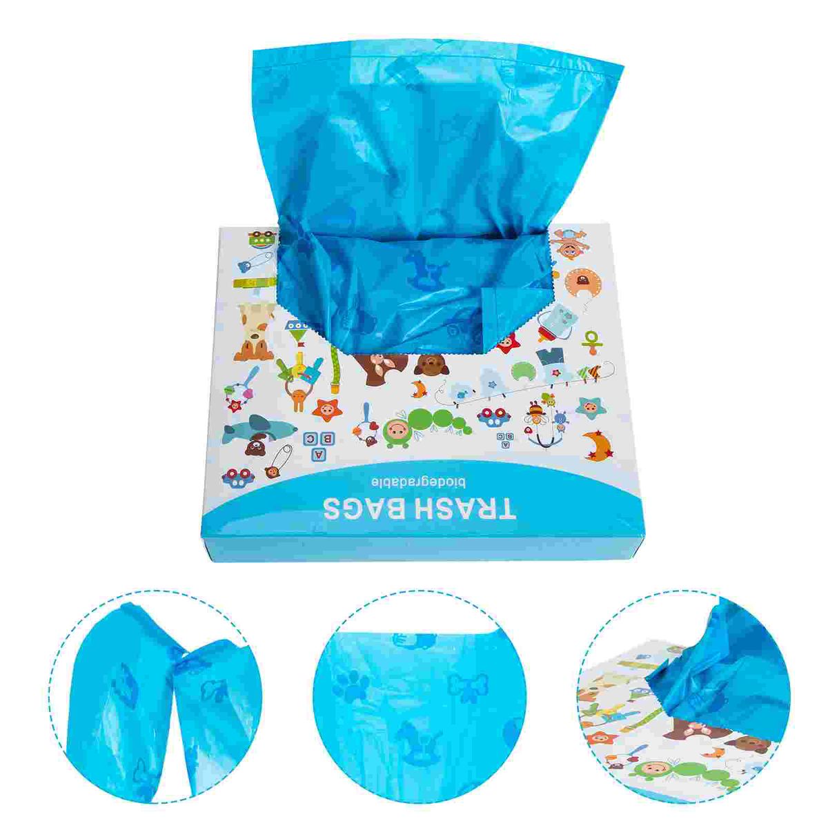 100pcs Vest Trash Bag Disposable Baby Diaper Bags Useful Waste Bags Trash Bags