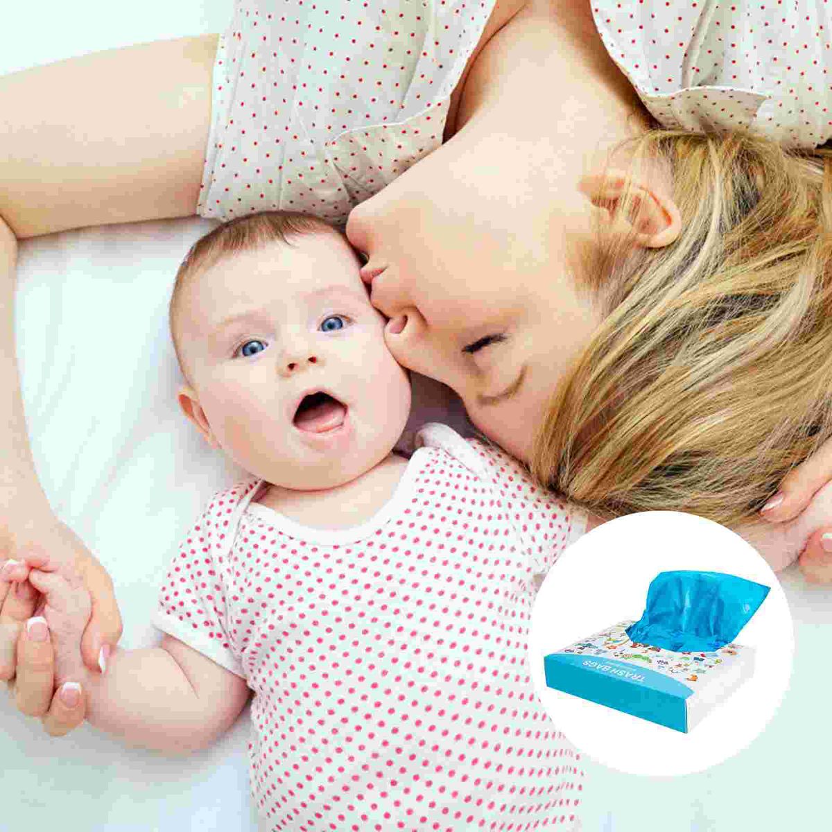 100pcs Vest Trash Bag Disposable Baby Diaper Bags Useful Waste Bags Trash Bags