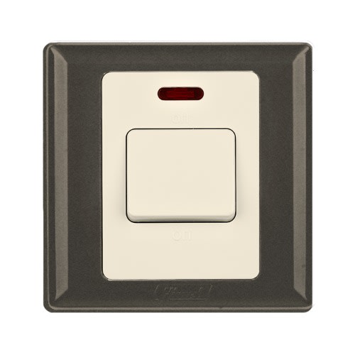 Himel Switch - Advanced Series - 20A - 250V - 1 Gang - Double Pole With Neon|| HWDA20SB - Brown