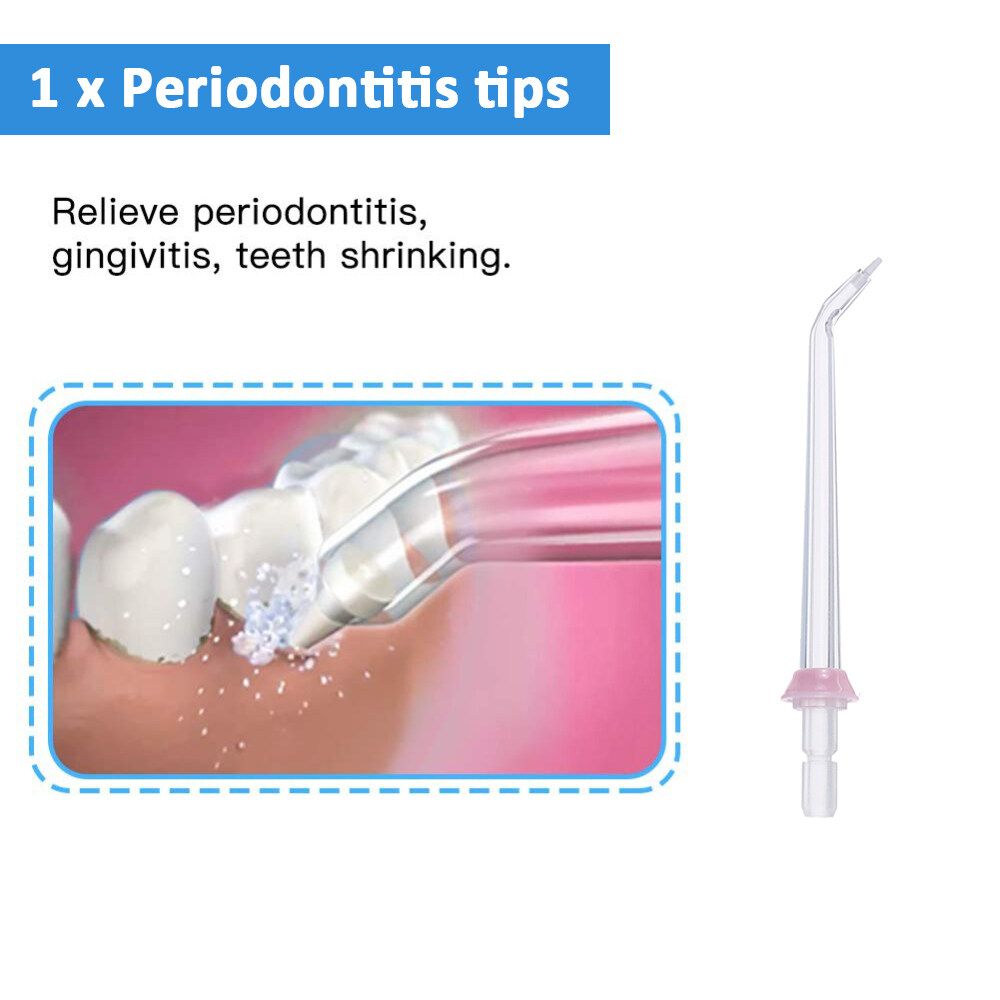 Portable Oral Teeth Gum Irrigator Dental Water Flosser Cleaner Cordless W/6 Tips Pink/ Blue Pink