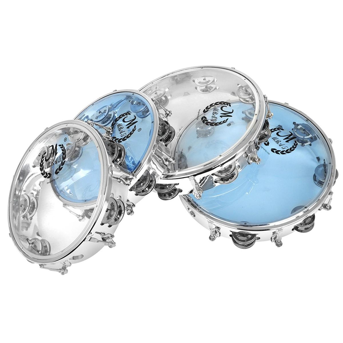 Tambourine Bright Crisp Double Row Capoeira For Kids 10inch Blue
