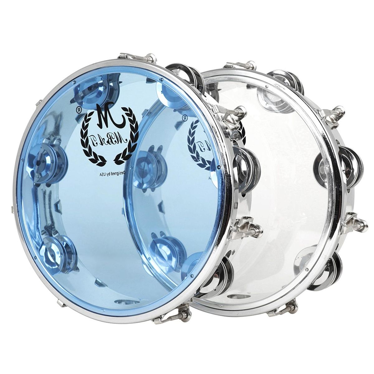 Tambourine Bright Crisp Double Row Capoeira For Kids 10inch Blue