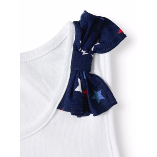 Americana 4-13 Years Girl Meowica Bow Tank Top