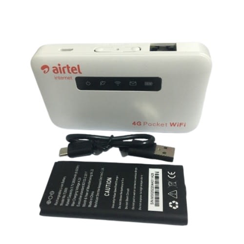Airtel - 4g Lte Mobile Mifi With Lan Port - 6 Hours Battery & 4gb Data Sim Card - 2600mAh