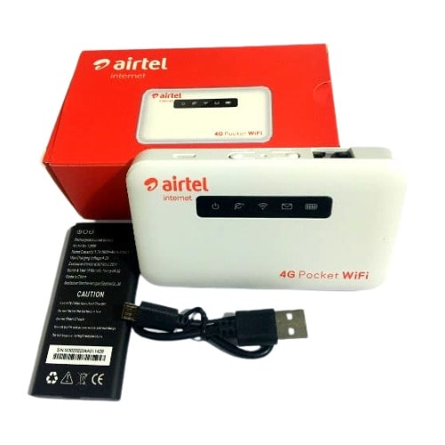 Airtel - 4g Lte Mobile Mifi With Lan Port - 6 Hours Battery & 4gb Data Sim Card - 2600mAh