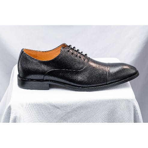 Men's Italian Calf Leather Oxford Shoe - Black