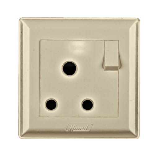 Himel Switched Socket - Advanced - 15A - 250 V Ac - 1 Gang|| HWDA15SSG - Gold