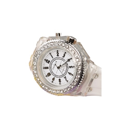 Led Backlight Waterproof Quartz Wrist Watch - White
