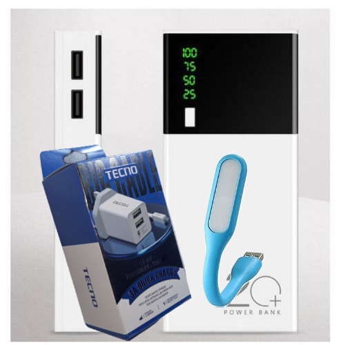 Power Bank 40000mAh + Fast Android Charger USB LED Light