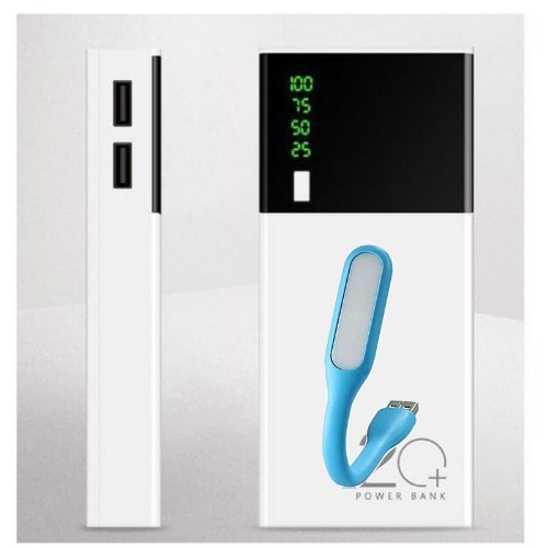Power Bank 40000mAh + Fast Android Charger USB LED Light