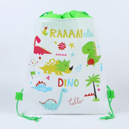 Dinosaur Drawstring Party Bag - 12 Pcs