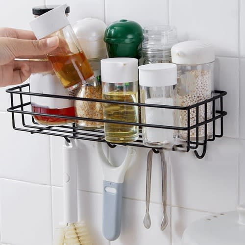Wrought Iron Shelf With Hooks