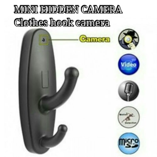 Hd Clothes Hook Style Spy Camera Recorder - Black