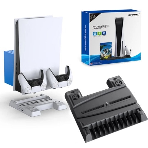 Multi-function Stand For Ps5 Console Cooling Fan + Charging Base