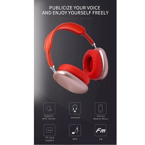 P9 Wireless Headphone - Red