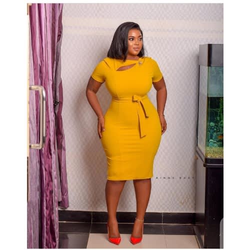 Ladies' Bodycon Dress - Yellow