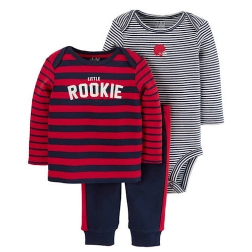 Child Of Mine Newborn Baby Boy 3 Piece Set-rookie