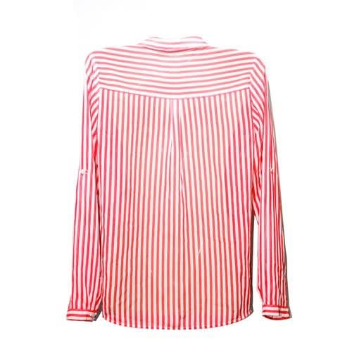 Ladies Striped Button Down Shirt