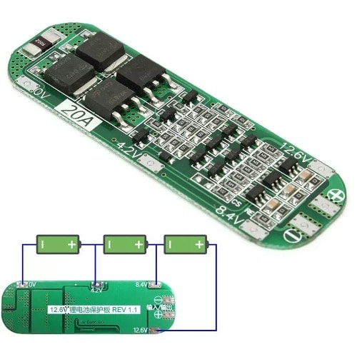 3S 12V 20A Balanced 18650 Lithium Battery Charger Protection BMS Board