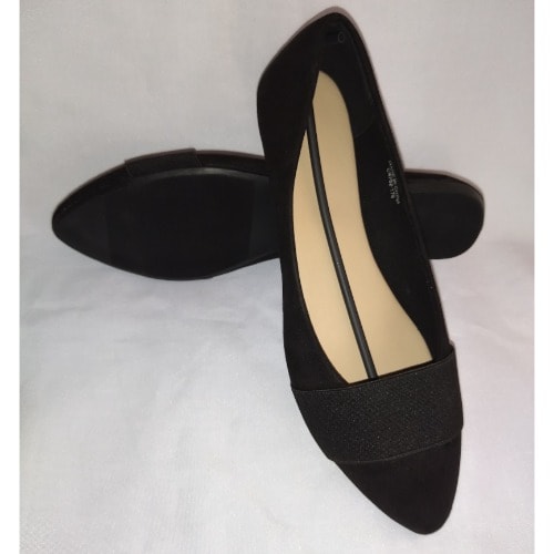 Ladies' Suede Office Pointed Shoe- Black