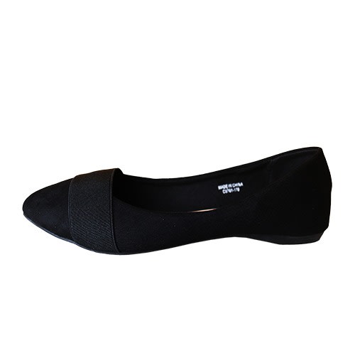 Women Suede Flat Shoe - Black