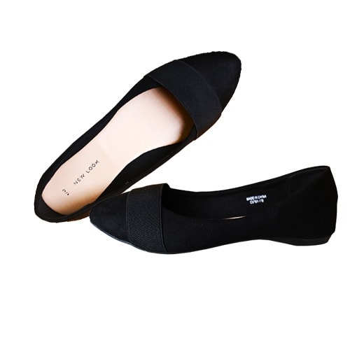 Women Suede Flat Shoe - Black