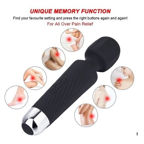 Multispeed Rechargeable Waterproof Wand Dildo Vibrator - 320mAh Inbuilt Battery