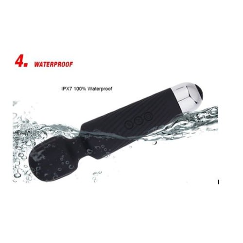 Multispeed Rechargeable Waterproof Wand Dildo Vibrator - 320mAh Inbuilt Battery