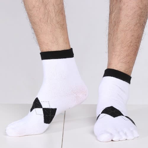 Five Toe Running Butterfly Style Socks - White