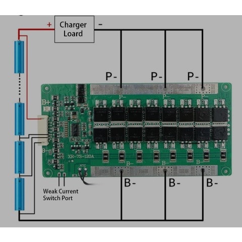 Bms 7s 24v 150a 18650 Lithium 3.7v