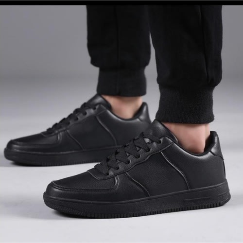 Non Slip Men Casual Lace-up Sneakers - Black