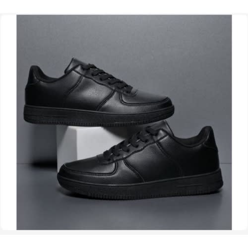 Non Slip Men Casual Lace-up Sneakers - Black