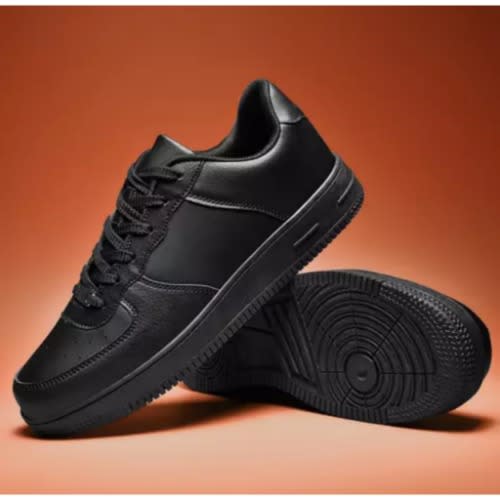 Non Slip Men Casual Lace-up Sneakers - Black