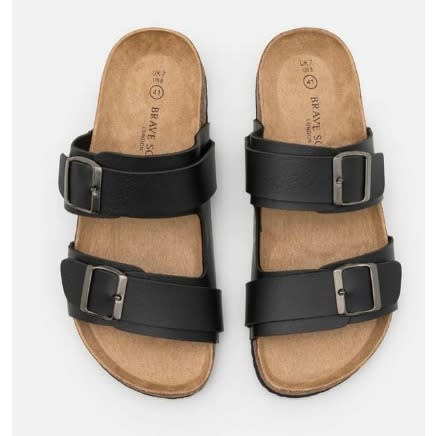 Realwon Male Buckled Slides - Black