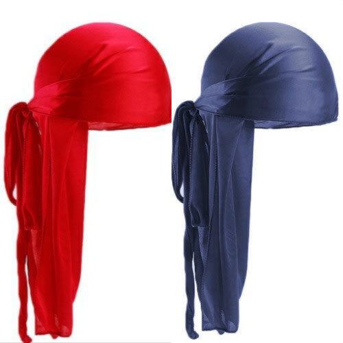 2 In 1 Silky Durags(Red & Navy blue)