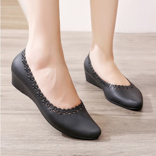 Design Rubber Shoe- Edges Pattern - Black