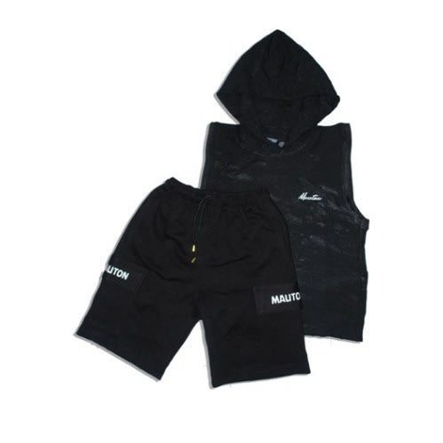 Men's 2in1 Rinet Workout Sleeveless Hoodie & Cargo Short