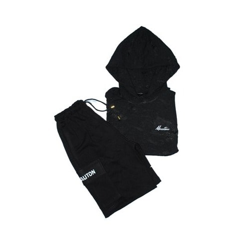 Men's 2in1 Rinet Workout Sleeveless Hoodie & Cargo Short