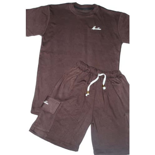 MAUTON - Lux Choco Tshirt And Cargo Short Set - 2-in-1 - Dark Brown