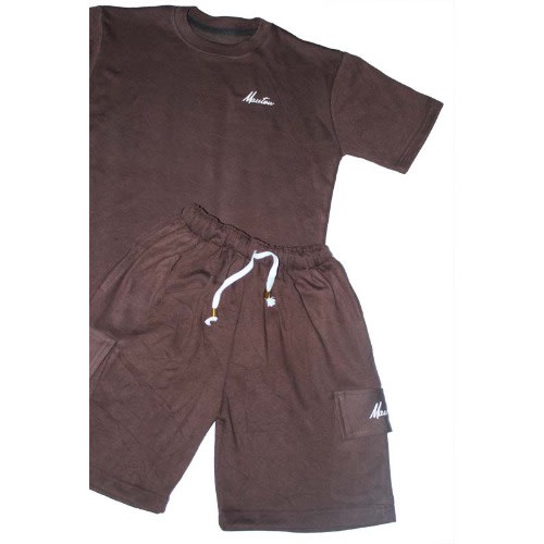 MAUTON - Lux Choco Tshirt And Cargo Short Set - 2-in-1 - Dark Brown