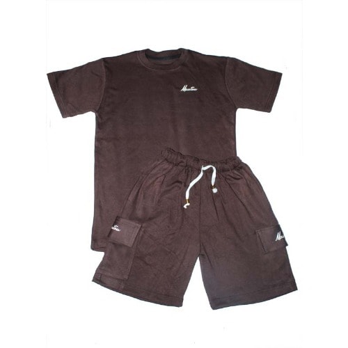 MAUTON - Lux Choco Tshirt And Cargo Short Set - 2-in-1 - Dark Brown