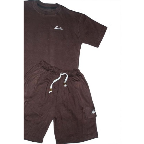 MAUTON - Lux Choco Tshirt And Cargo Short Set - 2-in-1 - Dark Brown
