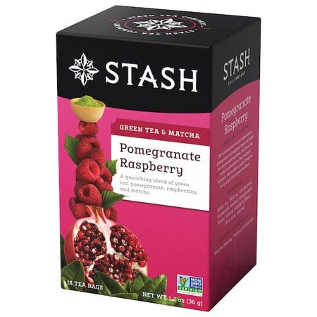 Green Tea & Matcha, Pomegranate Raspberry, 18 Tea Bags